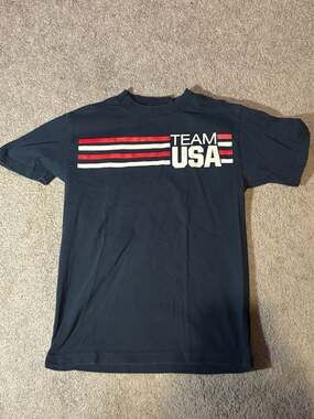 Team USA Olympic Committee Navy Blue Graphic T-Shirt Size S